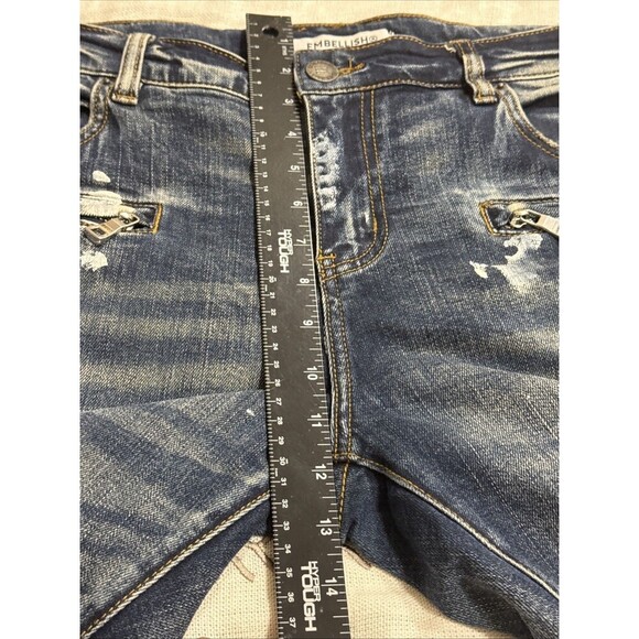 (R7) Embellish Jeans Mens Size 34/33 Biker Distressed Ribbed Paint Spattered - Picture 15 of 15